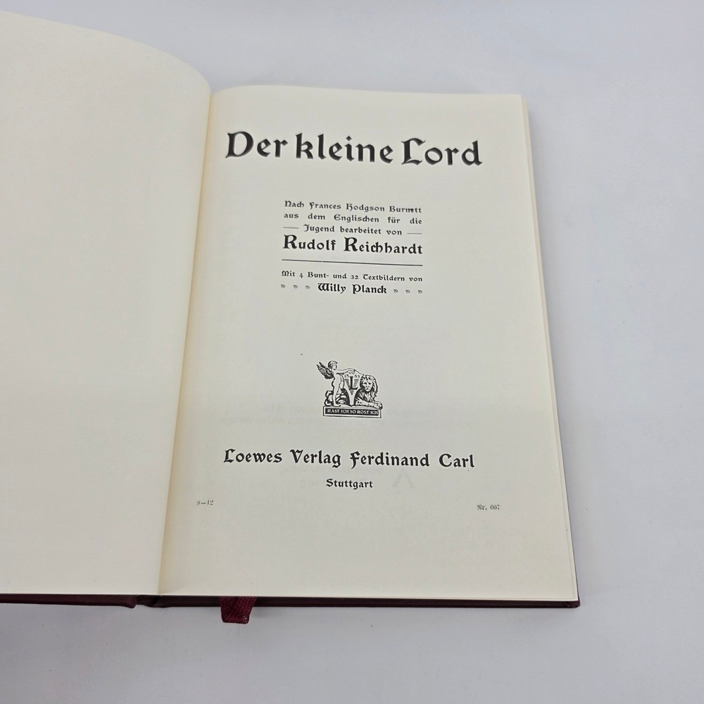 Der Kleine Lord Archiv Verlag Limited Edition Facsimile Hand Numbered Deluxe1910 - Picture 3 of 5